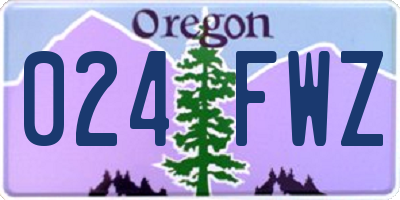 OR license plate 024FWZ