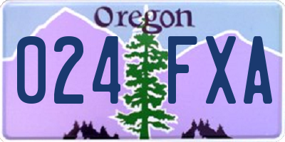 OR license plate 024FXA
