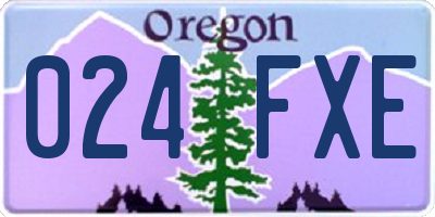 OR license plate 024FXE