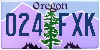 OR license plate 024FXK