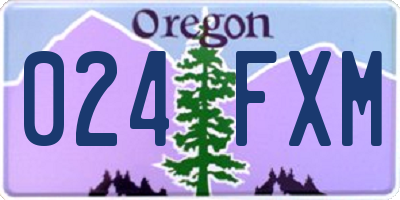 OR license plate 024FXM