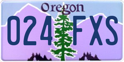 OR license plate 024FXS