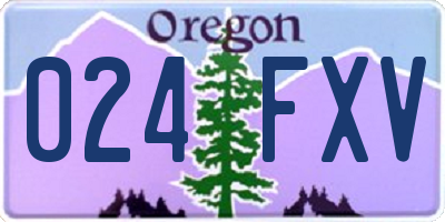 OR license plate 024FXV