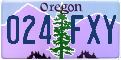 OR license plate 024FXY
