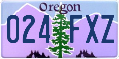 OR license plate 024FXZ