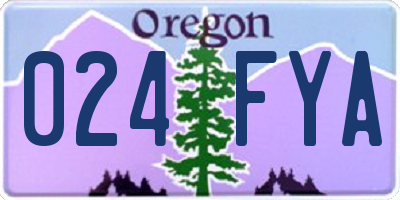OR license plate 024FYA