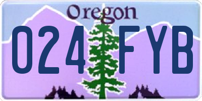 OR license plate 024FYB