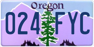 OR license plate 024FYC