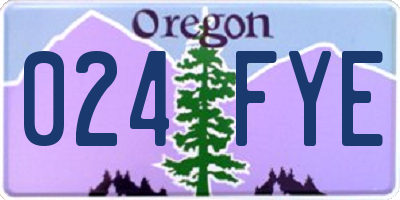 OR license plate 024FYE