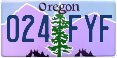 OR license plate 024FYF