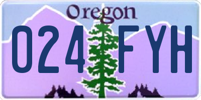 OR license plate 024FYH