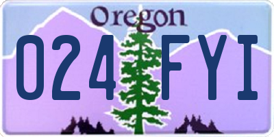 OR license plate 024FYI