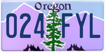 OR license plate 024FYL