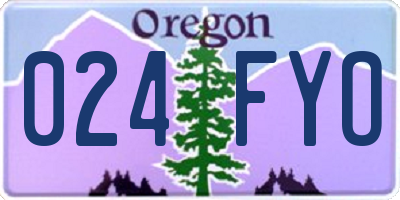 OR license plate 024FYO