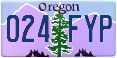 OR license plate 024FYP