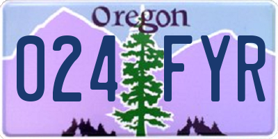 OR license plate 024FYR