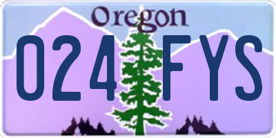 OR license plate 024FYS