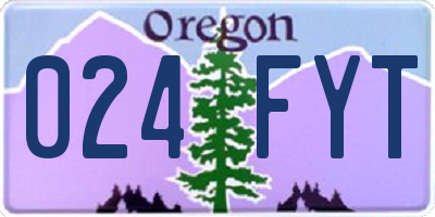 OR license plate 024FYT