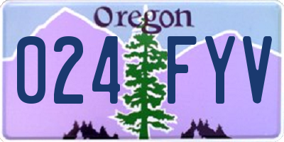 OR license plate 024FYV