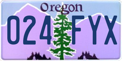 OR license plate 024FYX