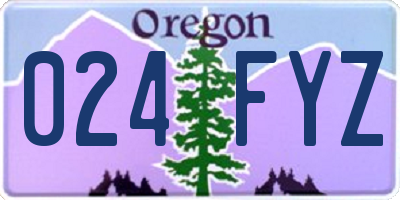 OR license plate 024FYZ