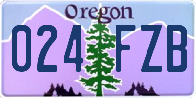 OR license plate 024FZB