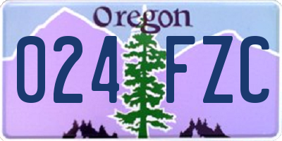 OR license plate 024FZC