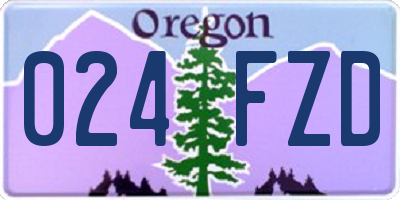 OR license plate 024FZD