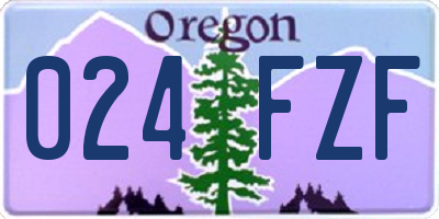 OR license plate 024FZF