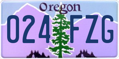 OR license plate 024FZG