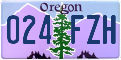 OR license plate 024FZH