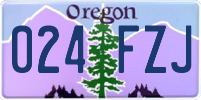 OR license plate 024FZJ