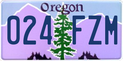 OR license plate 024FZM