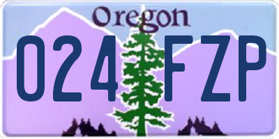 OR license plate 024FZP