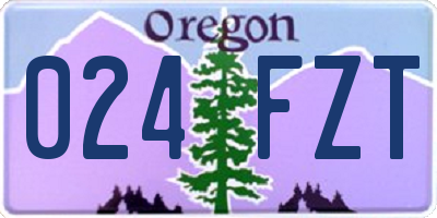 OR license plate 024FZT