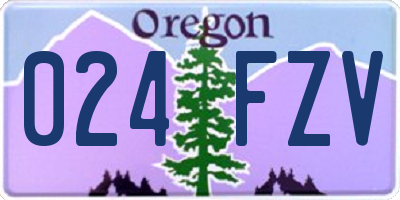 OR license plate 024FZV