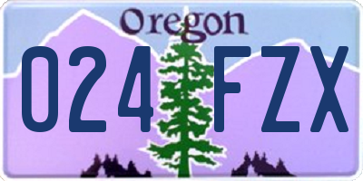 OR license plate 024FZX