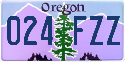 OR license plate 024FZZ