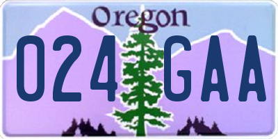 OR license plate 024GAA