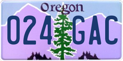 OR license plate 024GAC