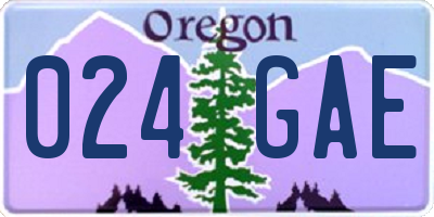 OR license plate 024GAE