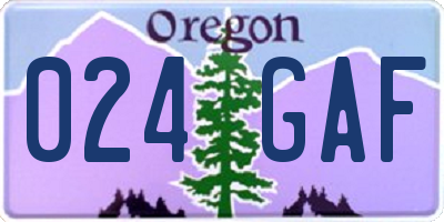 OR license plate 024GAF