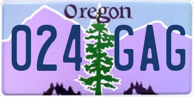 OR license plate 024GAG