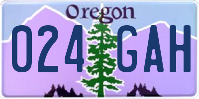 OR license plate 024GAH