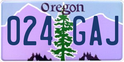 OR license plate 024GAJ
