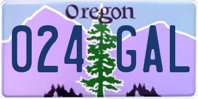 OR license plate 024GAL