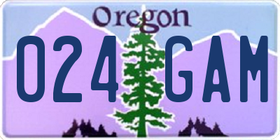 OR license plate 024GAM