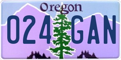 OR license plate 024GAN