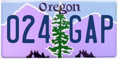OR license plate 024GAP