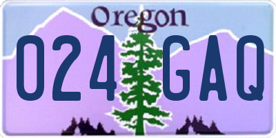 OR license plate 024GAQ